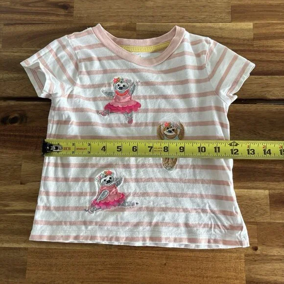 Mini Boden Appliqué Shirt Striped Ballerinas Short Sleeve Preppy 2-3 Years - Picture 12 of 13